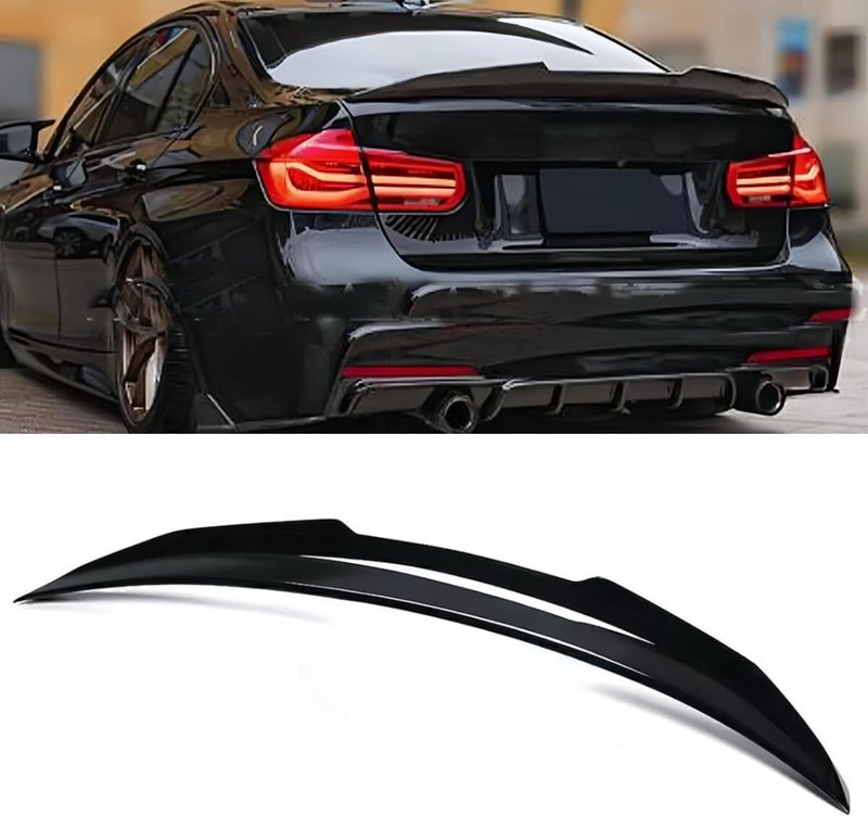 Oasiland جناح خلفي متوافق مع بي إم دبليو F30 3 سيريز 2012-2018 و F80 M3 سيدان 2014-2019، أسود لامع بتصميم PSM لجناح البط، لـ 318i 320i 325i 328i 330i 335i 340i، جناح مرتفع لفتح صندوق السيارة - Image 4